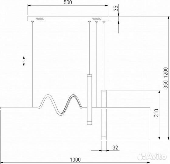 Подвесной светильник Eurosvet Brace 90267/2 черный