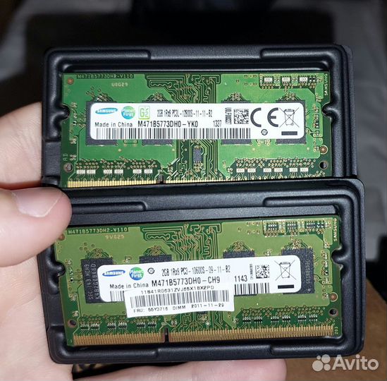 Память для ноутбука 2 планки по 2 гигабайта