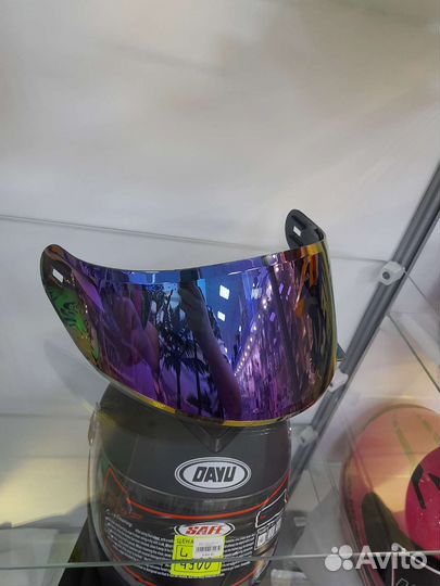 Визор для мото шлема HNJ фиолетовый перламутр