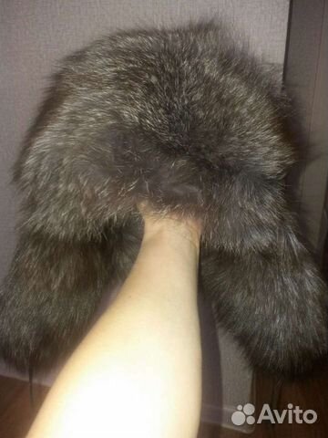 Шапка ушанка чернобурка