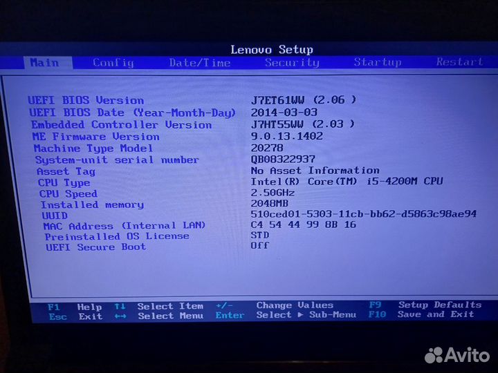 Lenovo B5400 core i5-4200M