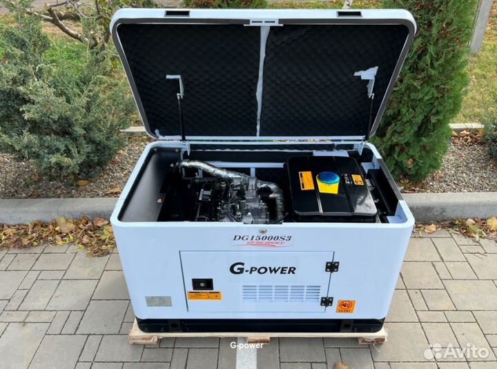 Дизельный генератор 13 kW G-power трехфазный водян