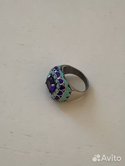 Комплект с Аметистом. Кольцо и серьги