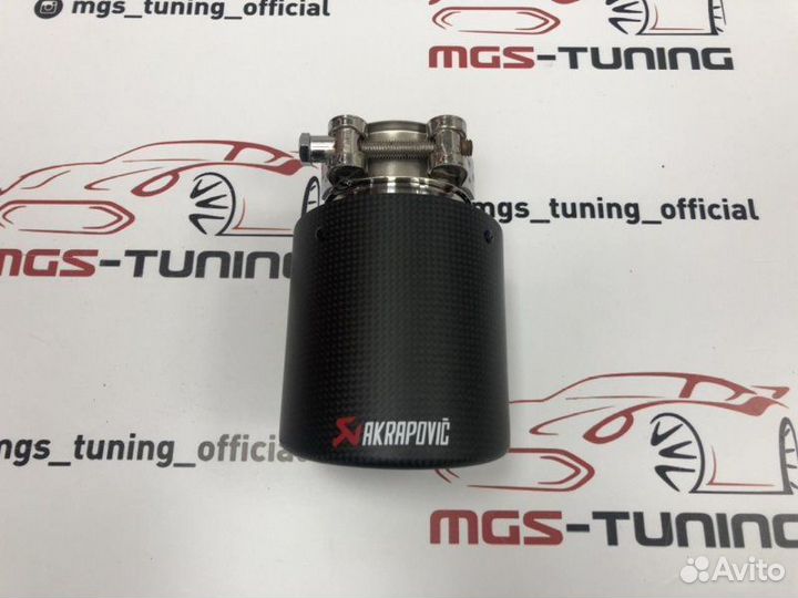 Насадка Akrapovic classic карбон одинарная 102 мм