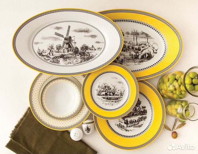 Сервиз рифленый поверхность в форме ромбов village