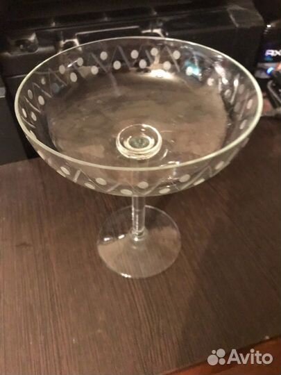 Вазы на длинной ножке, тонкое стекло СССР