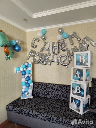 Фотозона на годик, воздушные шары