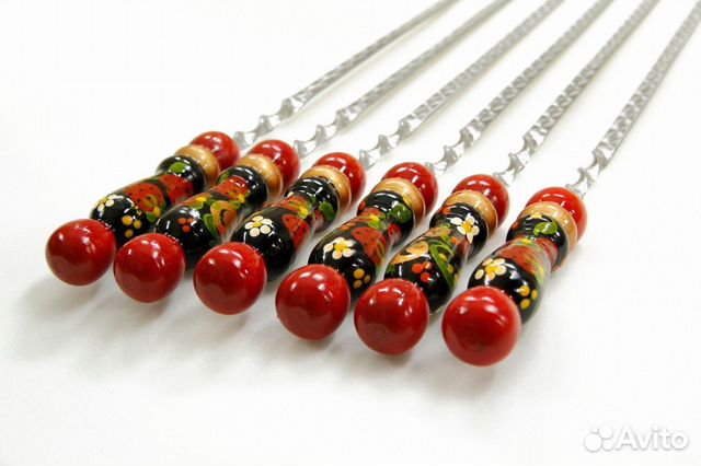 Набор шампуров без чехла - Хохлома