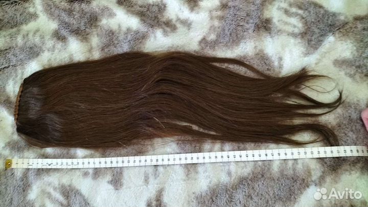 Шиньон из натуральных волос/хвост шиньон на ленте