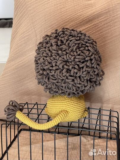 Мягкая вязаная игрушка лев ручной работы