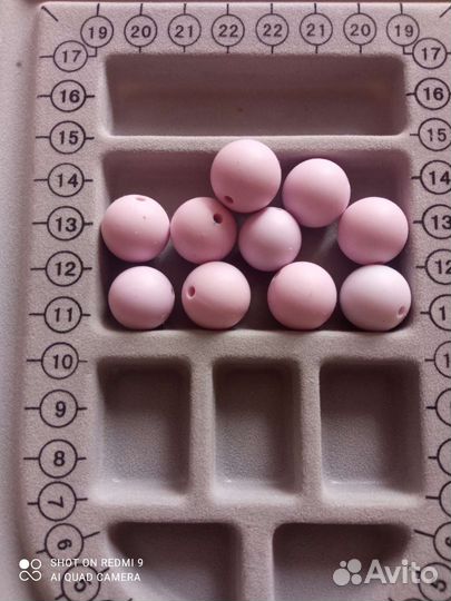 Бусы силиконовые круглые 15мм