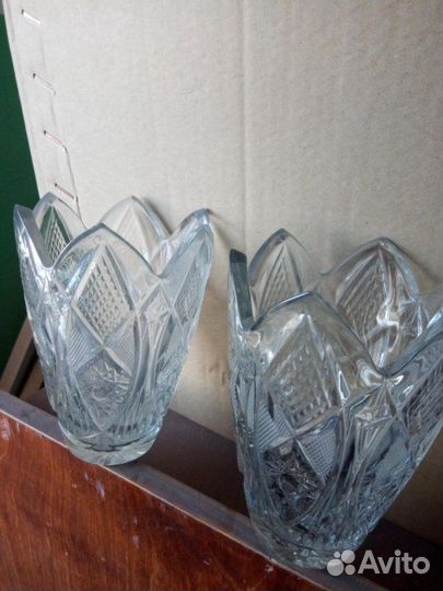 Винтаж: Ваза Тюльпан СССР хрустальная классика 70х