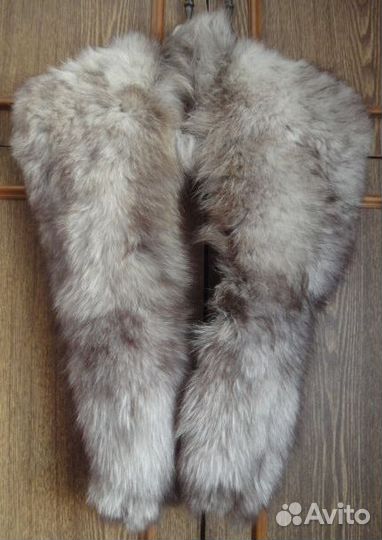 Большая выделанная шкурка песца, длина 120 см
