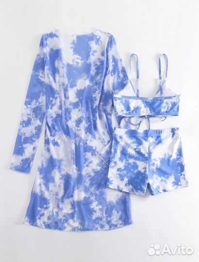 Новый женский купальник 3 в 1 с накидкой