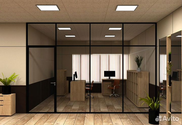 Перегородки стеклянные для офиса