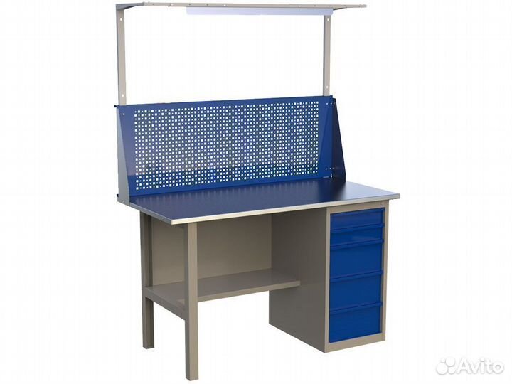 Верстак 1400 мм: экран, свет, тумба 5 ящиков
