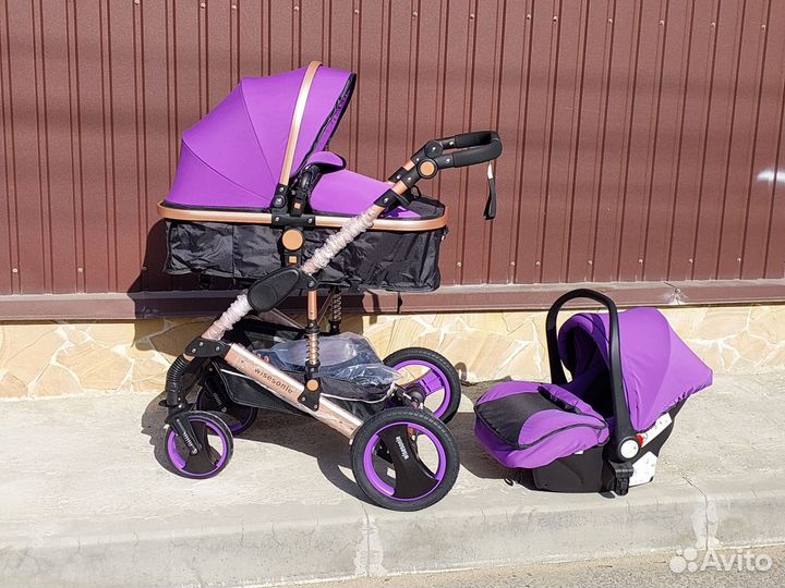 Коляска 3в1 Новая красивая (Fiolet Star)