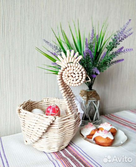 Пасхальный поднос тарелка курица декор