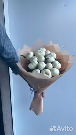 Букет из пионов 9.15.21.25.51 цветы доставка