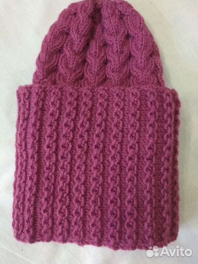 Новый комплект: шапка и снуд из пряжи пр-во Турция