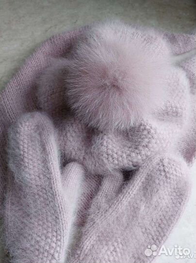 Берет из пуха норки Ангора 80 Косынка