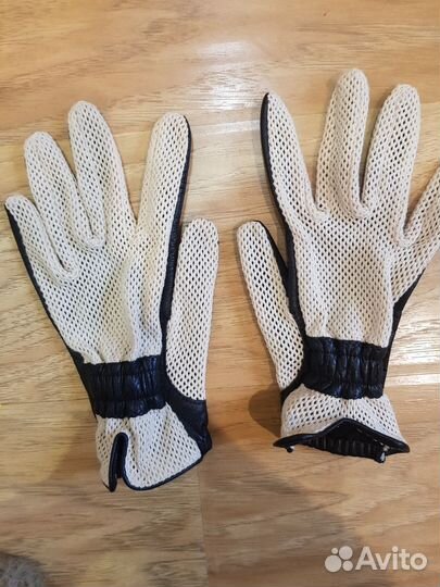 Перчатки женские комбинированные кожа +хлопок