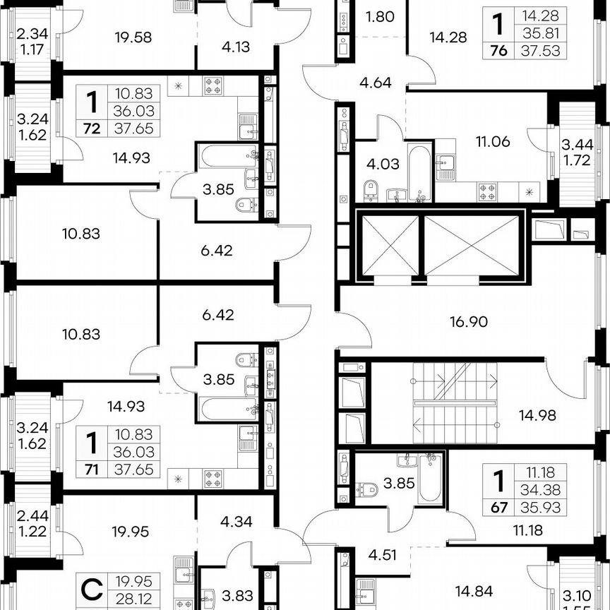 1-к. квартира, 32,9 м², 8/15 эт.