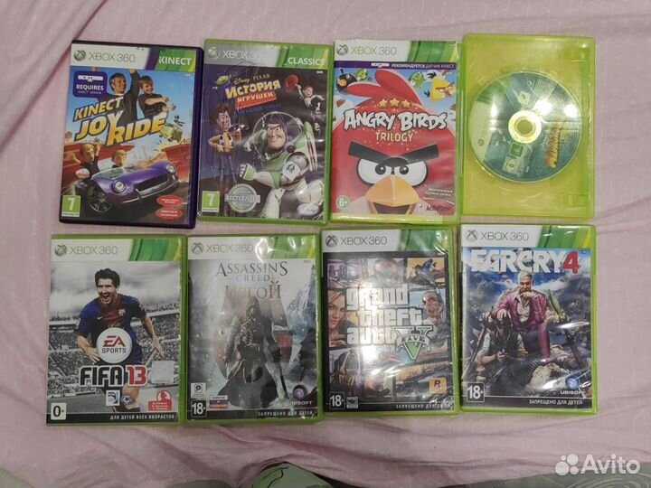 Xbox 360 8 дисков один гейм пад