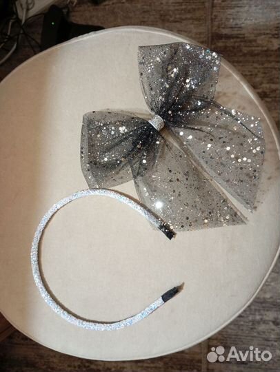 Заколка с бантом и ободок