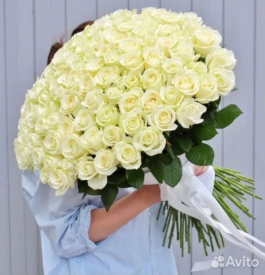 Доставка Цветов. Белые Розы с WOW Эффектом