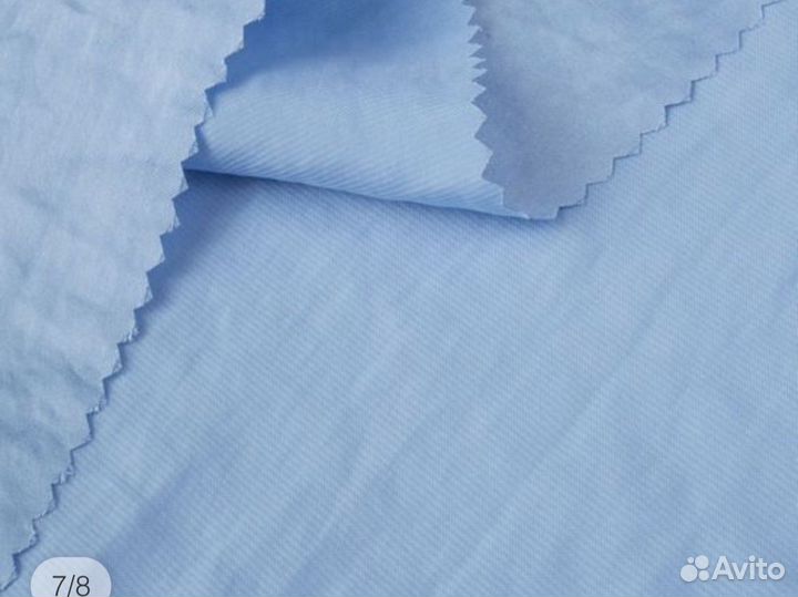 Ткань шелк крэш голубой 5,5м