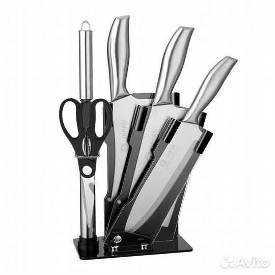 Набор кухонных ножей с подставкой. Японская сталь