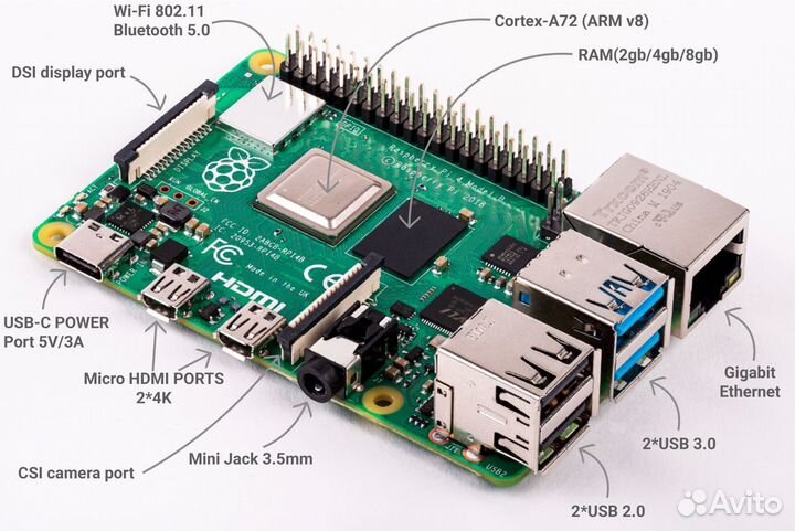Raspberry pi 4b 4gb новые / малина / расбери пай 4