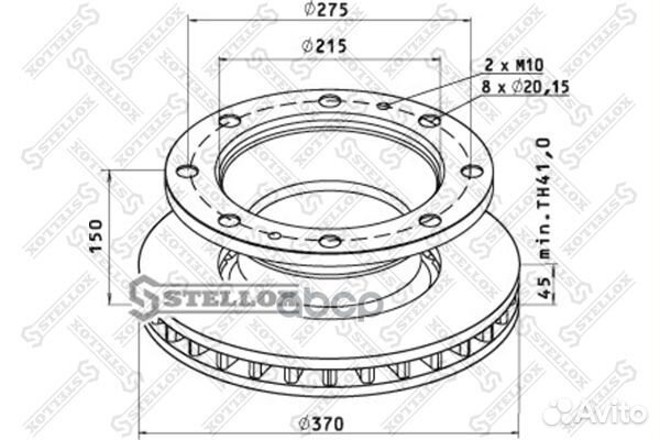 85-00781-SX диск торм. 1шт.370x150x45x215 n8 I