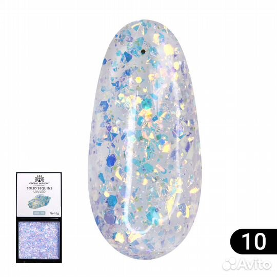 Гель-краска с глиттером, Solid Sequins color gel 5