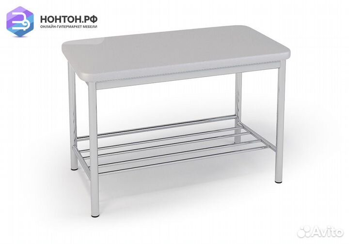 Обувница хром / экокожа silver