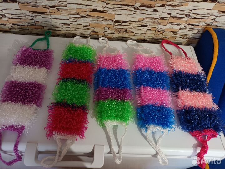 Мочалки ручной вязки