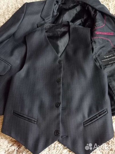 Пиджаки+жилет ы, цвет серый