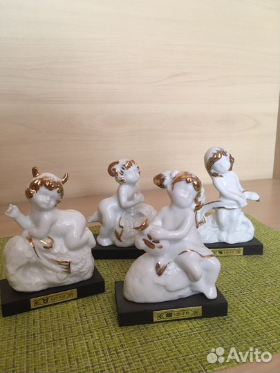 Коллекция 12 знаков Зодиака фарфор с позолотой