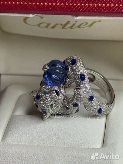 Кольцо Cartier Panthere high jewelry белое золото