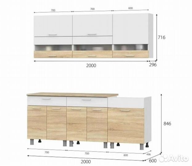 Кухонный гарнитур со столешницей