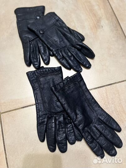 Перчатки кожаные и хлопковые