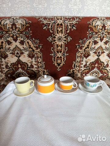 Чашка с блюдцем СССР сахарница