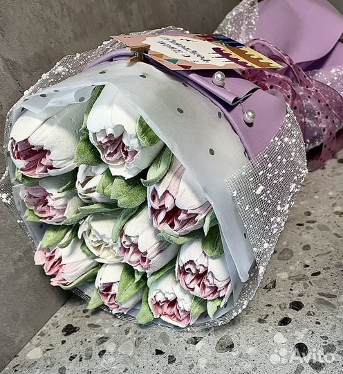 Зефирные цветы, букет из зефира