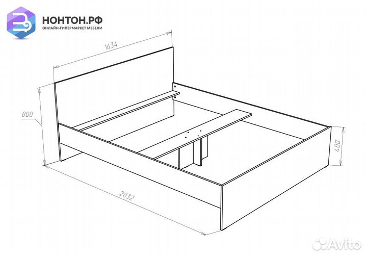Кровать Николь дуб сонома