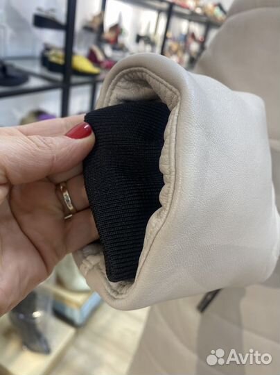 Пуховик зимний женский натуральная кожа