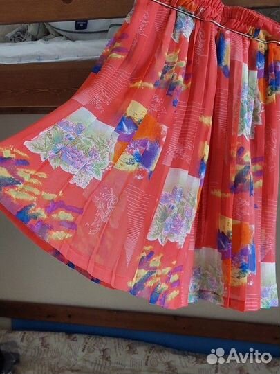 Сочная шифоновая юбка плиссе 46