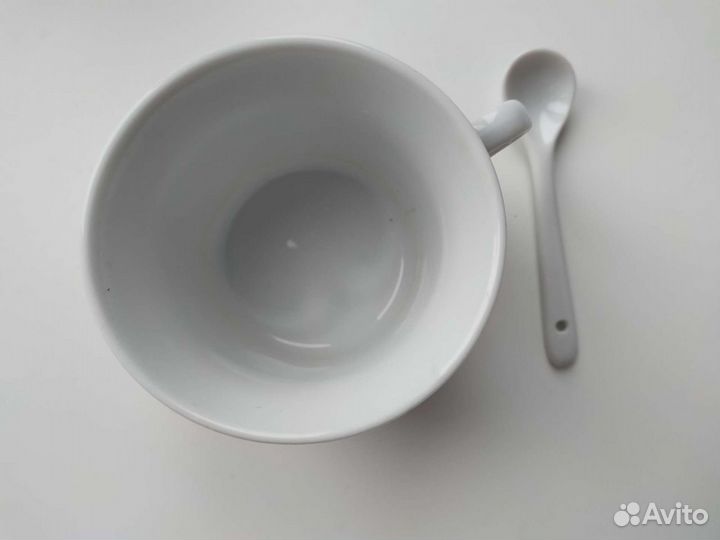 Кружка керамическая с ложкой в стиле аниме