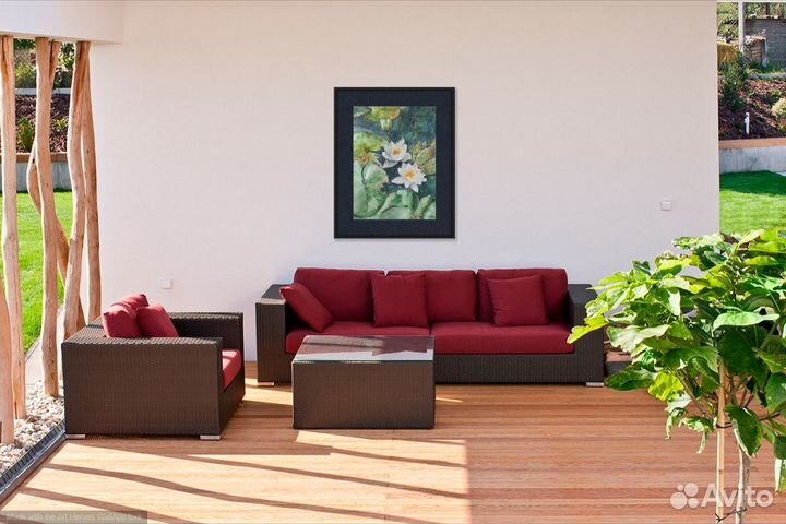 Картина водяная лилия кувшинка акварель Самарская