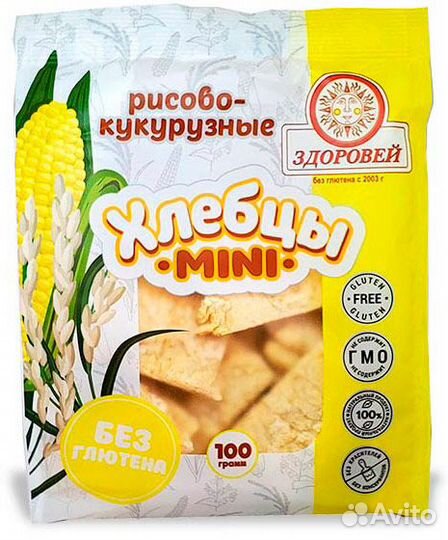 Хлебцы мини рисово кукурузные Здоровей 100 г